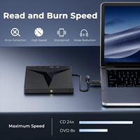 Unidad de DVD Externa 7 en 1, Grabadora y Lectora de CD/DVD Portátil, USB 3.0, Tipo-C, Puerto SD/TF para PC, Laptop, Windows, Linux, MacOS