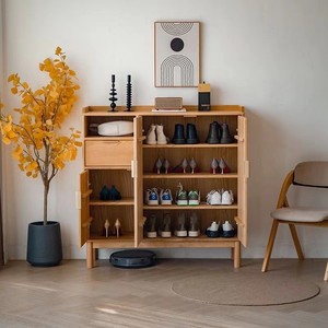 Mueble Zapatero Estilo Japonés de Madera Maciza, Estante de Almacenamiento para Entrada, Gran Capacidad, Uso Doméstico, Apartamento Pequeño - Product Image 3