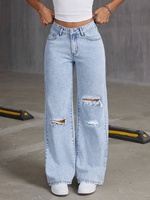 Jeans amples Y2K pour femmes, taille haute, denim délavé bleu clair, style streetwear, vente en gros pour les distributeurs de vêtements africains