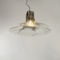 Lustre LED en verre coloré fait main de style cour française Murano pour salon, chambre à coucher, salle à manger