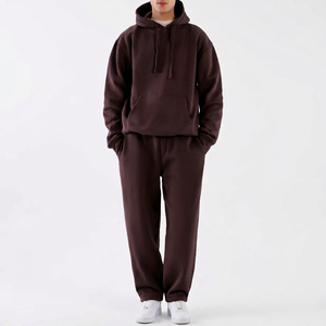 Ensemble de sweat-shirts à capuche pour hommes en gros, couleur bordeaux, coupe ample, avec poche kangourou, personnalisable avec impression de logo - Product Image 1