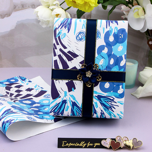 Wholesale High Quality Birthday <b>Tissue</b> Rolls Blue Graffiti Abstract Packaging <b>Wrapping</b> <b>Paper</b> Roll Uperior Craftsmanship - Product Image 5
