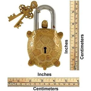Antique Style Brass Door Padlock Fully Functional Handmade <b>Keys</b> Unique Collectible Combination Security <b>Locks</b> Travel - Product Image 1