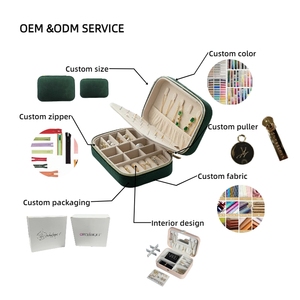 Luxury Custom logo <strong>Jewelry</strong> case Hot Sale Travel Leather Storage Necklace Packaging <strong>Boxes</strong> Display Velvet <strong>Jewelry</strong> Organizers - Product Image 3