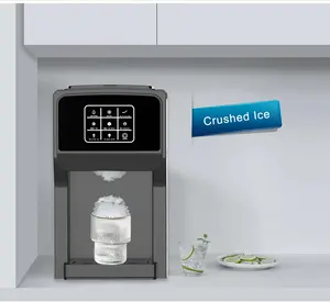 3-in-1 tezgah çıtır çiğneme Nugget tarzı çift buz kırıcı ve mermi buz yapım makinesi, soğuk su makinesi