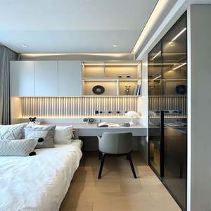 Ensemble de chambre à coucher en bois sur mesure, lit tatami, style moderne minimaliste - Product Image 1