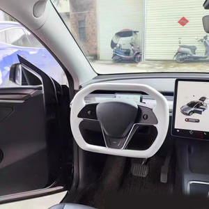 Volant en cuir Tesla à prix d'usine, hexagonal, à fond plat, 100% compatible avec Tesla Model 3 Y, volant de haute qualité - Product Image 3