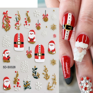 Décoration d'art d'ongles <span class=keywords><strong>de</strong></span> Noël 5D, autocollants pour ongles <span class=keywords><strong>de</strong></span> Noël, <span class=keywords><strong>sapin</strong></span> <span class=keywords><strong>de</strong></span> Noël, autocollants laser bronzés, flocons <span class=keywords><strong>de</strong></span> neige pour ongles - Product Image 4
