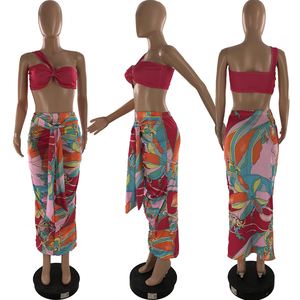 Vêtements d'été <span class=keywords><strong>Piece</strong></span> Tube Top Trending Floral Pencil Beach Wrap 2 Pc Skirt Print Women 2-Pieces Set - Product Image 6