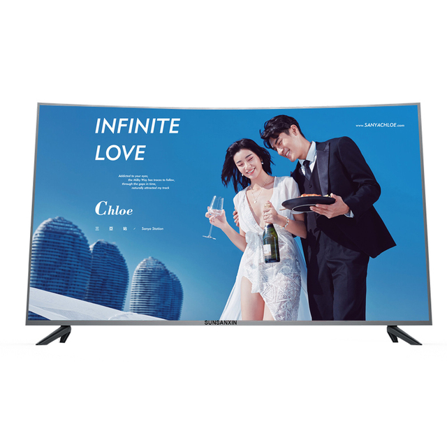 Television Original SUNSANXIN 55 Inch Curved Smart TV 2GB RAM 8GB Digital Big Screen HD LCD 4k Smart TV