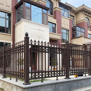 Barandilla Metálica <span class=keywords><strong>Prefabricada</strong></span> Contemporánea y Personalizable para Jardín, <span class=keywords><strong>Balaustrada</strong></span>, Recinto de Parque, Terraza, Balcón, Hierro Forjado Familiar - Product Image 2