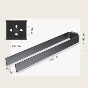 42cm Black Iron Vintage Wall Mounted Bathroom <strong>Towel</strong> Holder <strong>Rail</strong> Kitchen Double <strong>Towel</strong> Hotel Bar Rack - Product Image 4