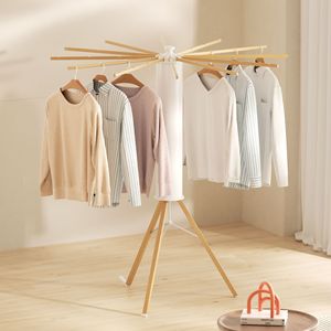 Octopus-Shaped Clothes Drying Rack Floor Standing Foldable Solid Wood For Balcony Bedroom Home Use - Product Image 1
