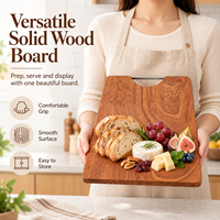 Planche à découper en bois d'ébène avec poignée en métal, planche à découper pour la viande, les légumes, le pain et le fromage, plateau de service