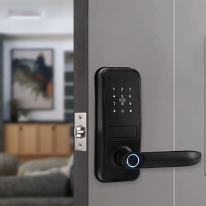 Kunci pintu TTLock WIFI kamar tidur rumah eksterior keamanan tinggi kunci pintar kartu kata sandi cetak jari tombol elektrik OEM dengan pegangan - Product Image 1