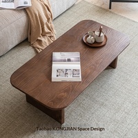 Table basse en bois massif de style Wabi-sabi, table minimaliste pour salon, décoration inspirée des designers, style japonais simple pour maison d'hôtes