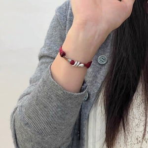 สร้อยข้อมือเชือกเงินแท้ลายงูและมังกร สีแดงดำ ของขวัญเครื่องประดับสำหรับทุกเพศ - Product Image 4