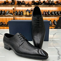 015-319A Chaussures en cuir véritable faites à la main pour hommes, chaussures habillées à lacets, chaussures de ville classiques, chaussures de travail formelles, chaussures derby pour hommes