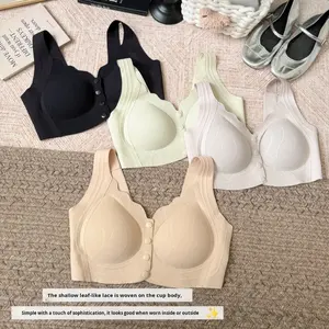 2562 #   Reggiseno Sexy con Scollo a V e Chiusura Frontale, Taglie Grandi, Alta Elasticità <span class=keywords><strong>in</strong></span> Nylon e Latex, Coppa 3/4 con Effetto Push-up - Product Image 4