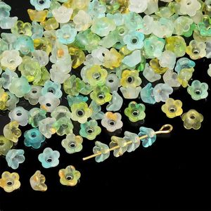 Acrylic Flower Beads 5.5x6mm Gradient Gold Sprinkled Lily Of The Valley For Jewelry Making DIY <b>Accessories</b> Bulk Loose Beads - Product Image 4