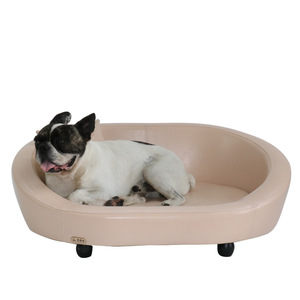 Sofá cama de cuero para mascotas, mueble de madera de lujo con cojín lavable adecuado para perros y gatos - Product Image 3