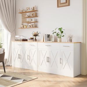 Cross-border solid wood kitchen cabinets, home minimalist style storage cabinets, multi-functional, high-value, versatile - Product Image 4