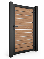 Portail de jardin minimaliste en aluminium avec lames horizontales à persiennes, design intimité