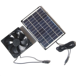 BUHESHUI 6W 12V Solar Panel <strong>Fan</strong> for Pet Exhaust <strong>Fan</strong> Chicken <strong>Dog</strong> Cat Air Flow <strong>Fan</strong> with DC 3M Line - Product Image 1