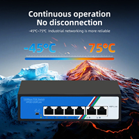 Tshield ZX-G0402FNC Switch PoE No Administrado de 4+2 Puertos y 100Mbps, 1.2Gbps, Montaje en Escritorio/Pared, Plug and Play para Redes IP