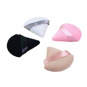 Esponja de Maquillaje Triangular Flocada 70x72mm Rosa, Aplicador de Polvo Seco en Forma de Abanico, Herramienta Compacta para Polvo Suelto - Product Image 4