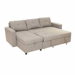 Partner-sofá cama plegable de 3 plazas, tela de lino multifunción <span class=keywords><strong>Extensible</strong></span> - Product Image 5