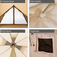 Tente cloche en toile-Tente de luxe toutes saisons pour le camping et le glamping en toile 100% coton de qualité supérieure et respirante