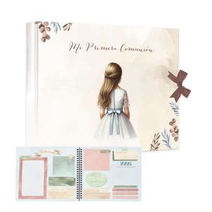 Álbum de Fotos Mi Primera Comunión, 9 Pulgadas, Encuadernación en Espiral, Cubierta de Papel DIY, Barnizado Mate, para Niñas, Evento Religioso - Product Image 1