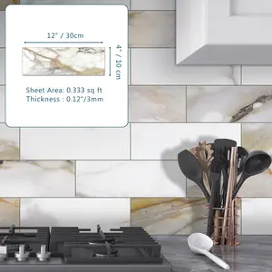 Sunwings Subway Peel and Stick Tile | Estoque nos EUA | Backsplash de mosaico autoadesivo para cozinha e banheiro