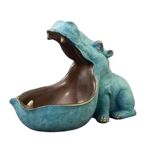 Geometry Hippopotamus Dinosaur Statue Storage Box Resin Artware Sculpture Decor Home Decor Accessories trick or treat candy bowl