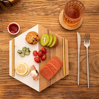 Plateau de service et sous-plats en marbre moderne de luxe, forme hexagonale, épaisseur 1,3 cm, pour bijoux, desserts, décoration de la maison