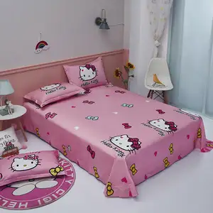 Rose clair Hello Kitty berceau nouveau-né bébé couverture drap de lit ensemble de literie pour tout-petits