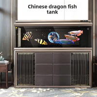 Aquarium ultime de style chinois Dragon Rouge, grand réservoir avec fond en verre ultra-transparent, filtre intelligent, garantie de 2 ans