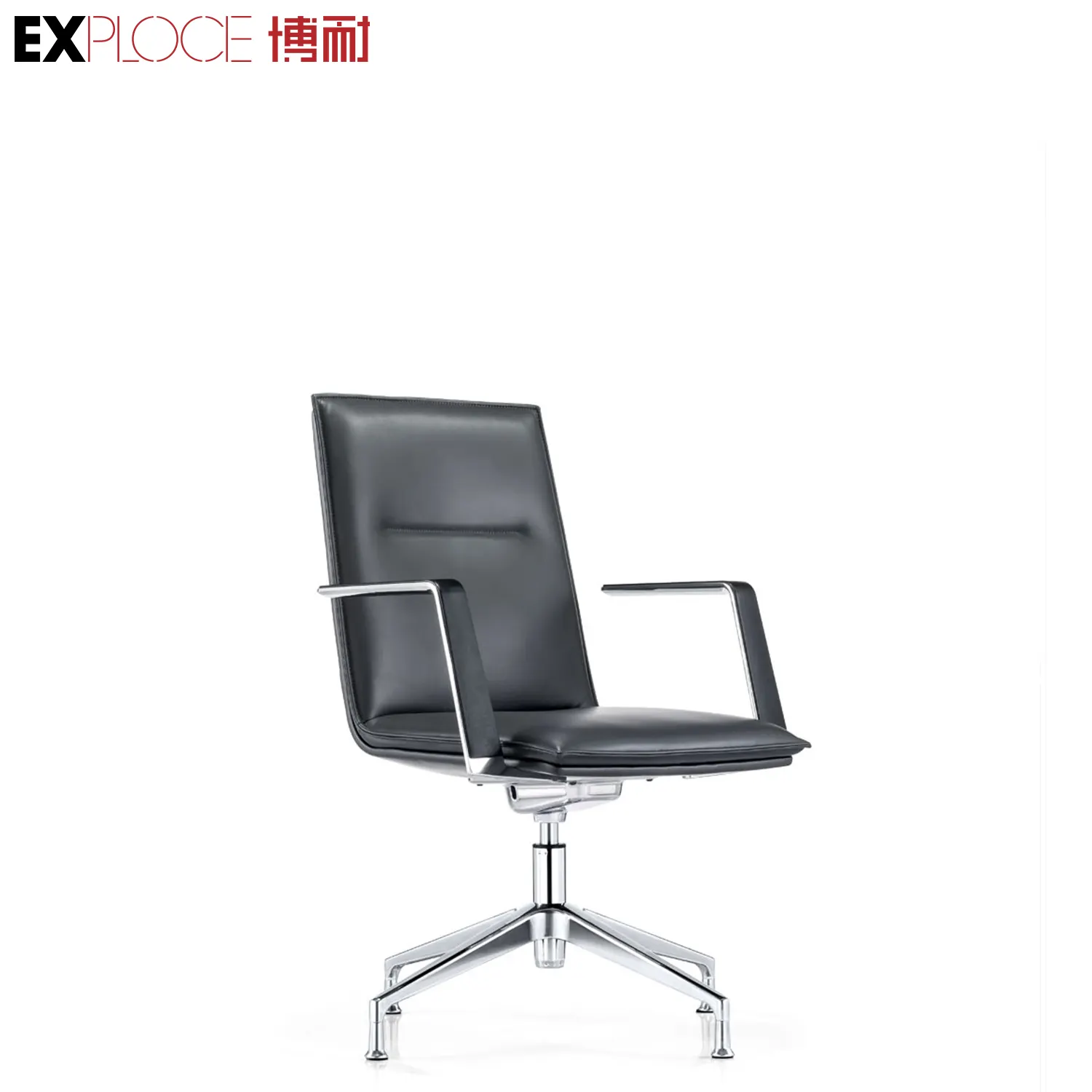 Hochwertiger drehbarer Computer-Schreibtischs tuhl mit echtem Leder Luxus Ergonomischer Executive Commercial Chair For Office