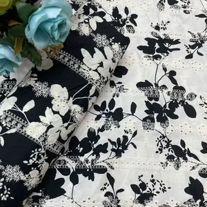 Latest High Quality 3D Lace Flowers Luxury Digital Printing Knitted Fabric for Baby Cloth