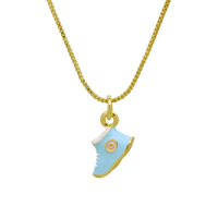 Collier pendentif chaussure couple mignon, breloque géométrique en émail, chaîne maille forçat 45cm pour femmes et hommes, bijoux de mode, vente en gros