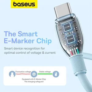 Baseus-Câble USB C vers USB Type C PD 100W pour Macbook <span class=keywords><strong>Chargeur</strong></span> rapide Cordon pour iPhone 15 Câble Type-C pour Xiaomi POCO - Product Image 3