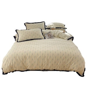 Korean Style Pure Cotton Printed Four-Piece <b>Bedding</b> <b>Set</b> With Lace Trim Breathable Autumn Winter Use - Product Image 5