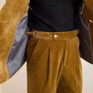 Dernier <span class=keywords><strong>blazer</strong></span> de costume en <span class=keywords><strong>velours</strong></span> <span class=keywords><strong>côtelé</strong></span> uni pour <span class=keywords><strong>homme</strong></span>, coupe slim, double boutonnage, pour affaires et loisirs, automne et hiver, ensemble deux pièces - Product Image 3