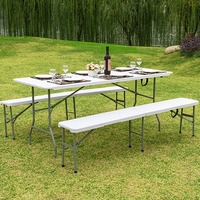 Table de repas pliable en plastique Z244 pour l'extérieur, 2,4 m, usage domestique et professionnel, table de repas pliable moderne et simple, 8 pieds