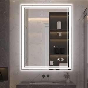 Hiện đại chống sương mù hình chữ nhật không khung LED thắp sáng Gương phòng tắm Vanity thông minh LED gương tùy chỉnh kích cỡ nút - Product Image 3