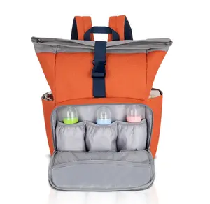 Tas punggung bepergian bayi kustom Premium tas ransel ibu tas popok kapasitas besar