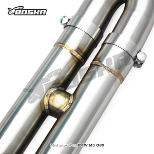 Tuyau intermédiaire en H personnalisé en acier inoxydable poli à résonance pour M3 G80 M4 G82 3.0T 2021-2024 Boska Son agressif et résistant à la chaleur - Product Image 4