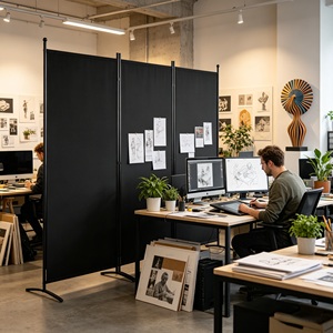 <strong>Modern</strong> 3-Panel Folding <strong>Room</strong> <strong>Divider</strong> Ready to Ship Low MOQ Portable Office Partition Wall for Global Online Retailers &amp; Resellers - Product Image 2