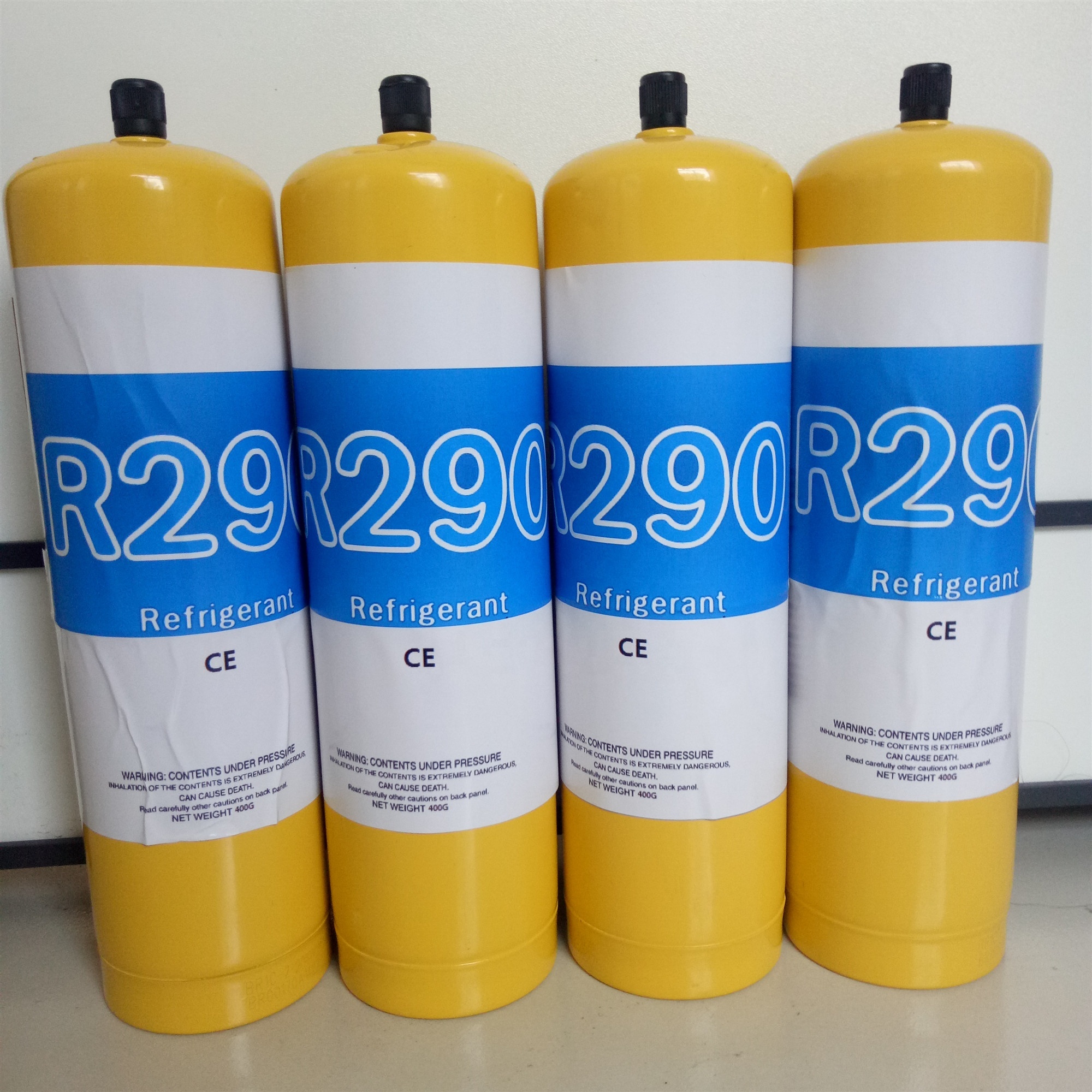 Высокочистый хладагент пропановый газ R290 с CE экспортом на европейский рынок, Великобритания, Испания, Германия, Франция 0,4 кг на канистру